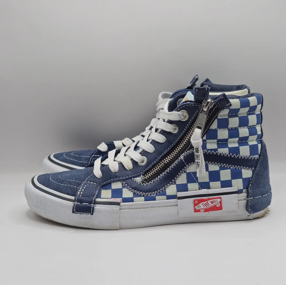 Vans Vault Sk8 Hi Cut And Paste Dress Blues Off White Supreme Bape
